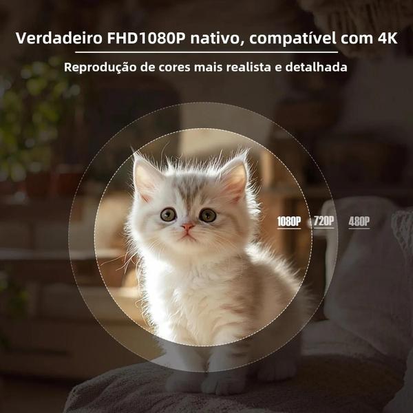 Imagem de Projetor Portátil 4K 650ANSI 1080P Com Foco Automático 360  graus   Gire Android 11 BT 52 WIFI6 Home