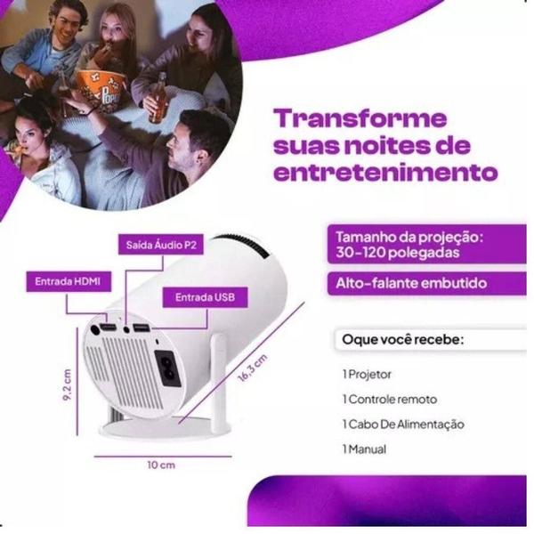 Projetor Portátil 4K: Android 11 e Conexão WiFi! - Center Shoppy Imagem de Projetor Portátil 4K: Android 11 e Conexão WiFi!