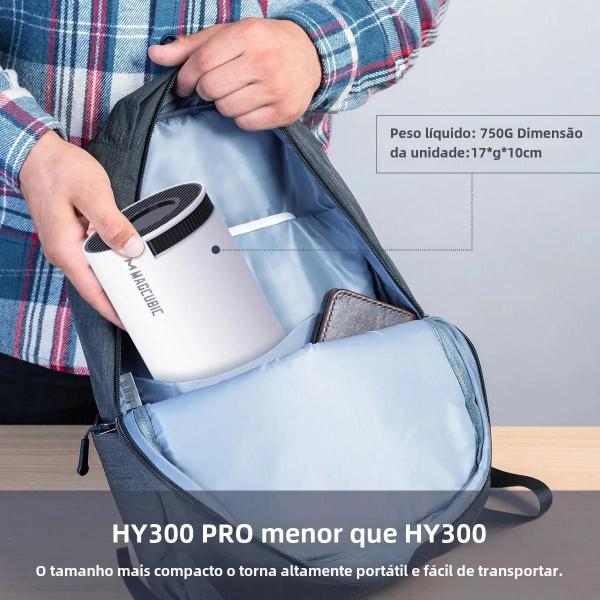 Projetor Portátil 4K Android 11 Magcubic Hy300 - Dual Wifi, 260 ANSI Lumens, Tela Flexível para Cinema ao Ar Livre Imagem de Projetor Portátil 4K Android 11 Magcubic Hy300 - Dual Wifi, 260 ANSI Lumens, Tela Flexível para Cinema ao Ar Livre