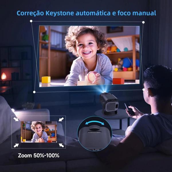 Imagem de Projetor Portátil 720p Android 11 4k Magcubic Hy320 300ansi Wifi6 Bt5.0 Cinema Ao Ar Livre Giratório