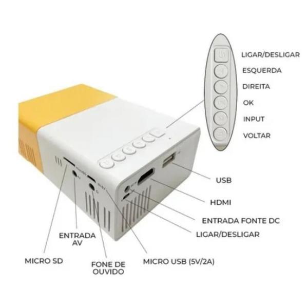 Imagem de Projetor Portatil De Imagens Mini 600Lm Led Projetor Hd