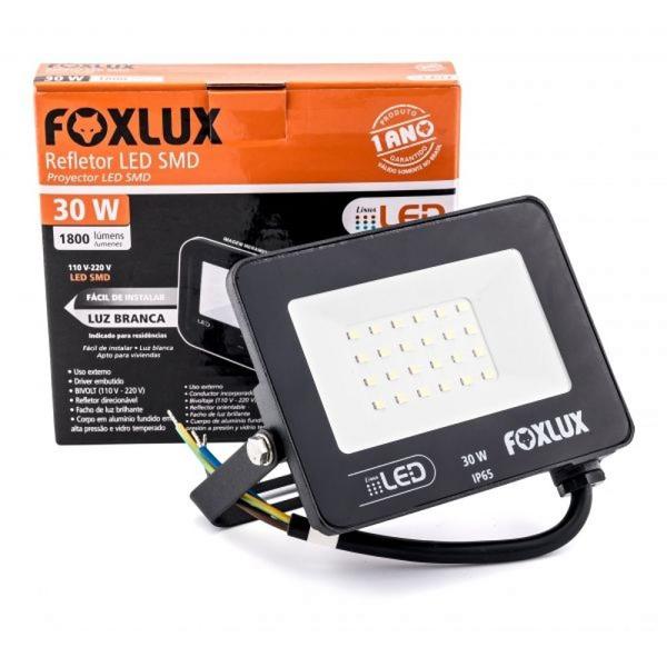 Imagem de Projetor refletor led aluminio 30w 6500k bivolt foxlux 38.21