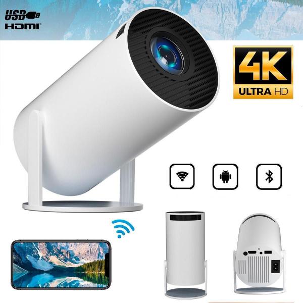 Projetor Wifi Hd 1080P Branco Bivolt Portátil Bluetooth Hdmi - Relet Imagem de Projetor Wifi Hd 1080P Branco Bivolt Portátil Bluetooth Hdmi