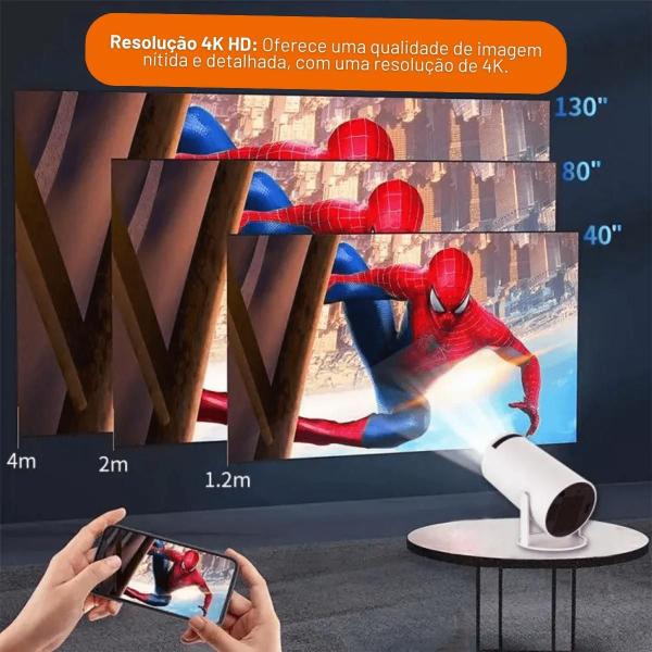 Projetor Wifi Hd Ad 11. 110v/220v Branco HY300 - Rhos Imagem de Projetor Wifi Hd Ad 11. 110v/220v Branco HY300