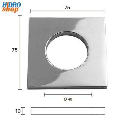 Imagem de Prolongador Canopla Quadrado 10mm 75mm Latão Cromado - 102121