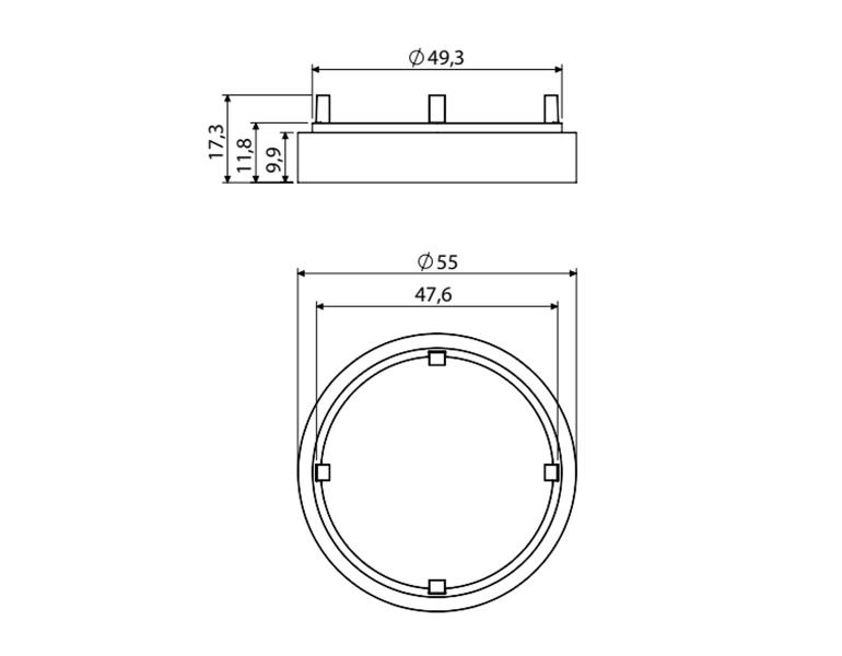 Imagem de Prolongador Canopla Redonda Para Registro 10mm Blukit 1/2 e 3/4