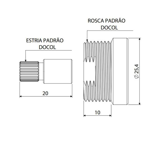 Imagem de Prolongador para Registro de Pressão e Gaveta Padrão Docol