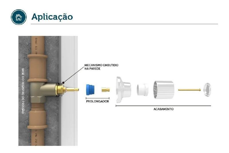 Imagem de Prolongador para registro padrão docol abs 20,0mm blukit