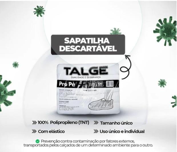 Imagem de Propé Descartável Tnt Branca Gramatura 25g/m²  200Un Higiene