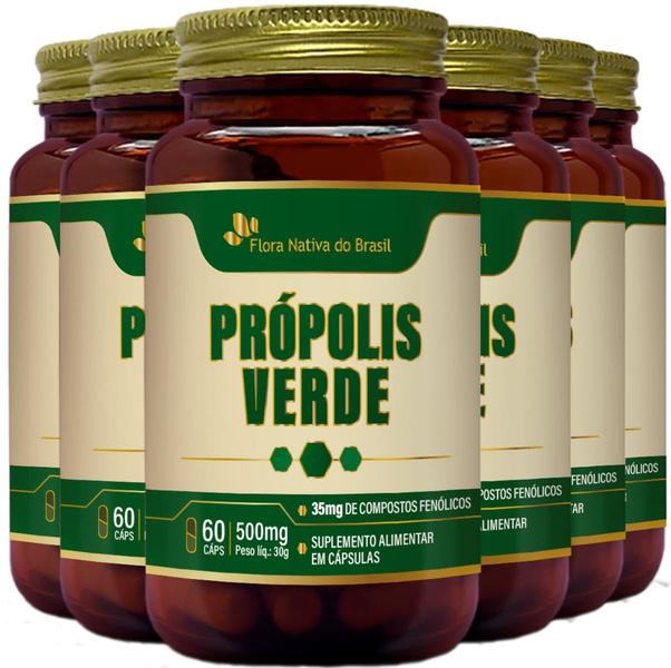 Imagem de Própolis Verde 500mg 6 X 60 Cápsulas - Flora Nativa