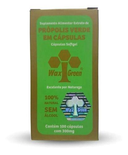 Própolis Verde 80% Wax Green 100 Cápsulas 300mg Imagem de Própolis Verde 80% Wax Green 100 Cápsulas 300mg