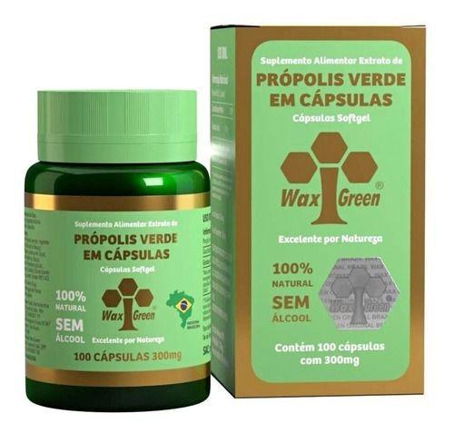 Própolis Verde 80% Wax Green 100 Cápsulas 300mg Imagem de Própolis Verde 80% Wax Green 100 Cápsulas 300mg