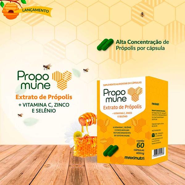 Imagem de Propomune Extrato Própolis + Vitamina C 60 Caps Maxinutri