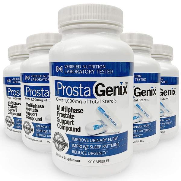 ProstaGenix Multiphase Prostate Supplement -5 Frascos - Destaque no Larry King Investigative TV Show - Mais de 1 milhão de vendidos - Fim das viagens noturnas ao banheiro, urgência, micção frequente. Imagem de ProstaGenix Multiphase Prostate Supplement -5 Frascos - Destaque no Larry King Investigative TV Show - Mais de 1 milhão de vendidos - Fim das viagens noturnas ao banheiro, urgência, micção frequente.