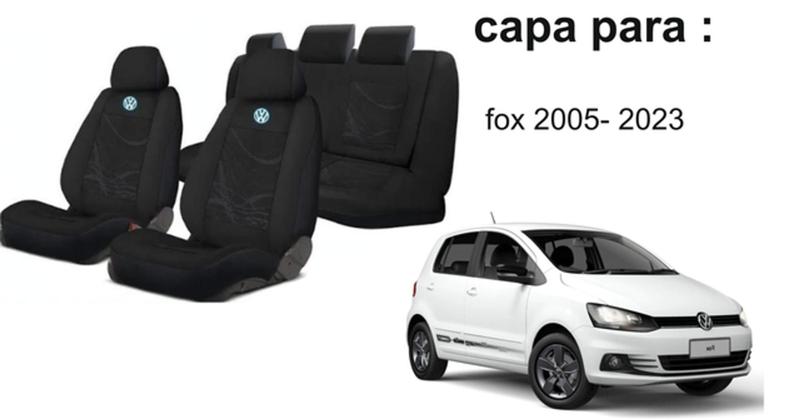 Imagem de Proteção Banco Tecido Capas Fox 2003-2022 + Volante + Chaveiro VW