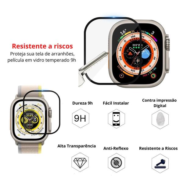 Imagem de Proteção de tela de vidro temperado 9h Aple Watch Ultra 49mm