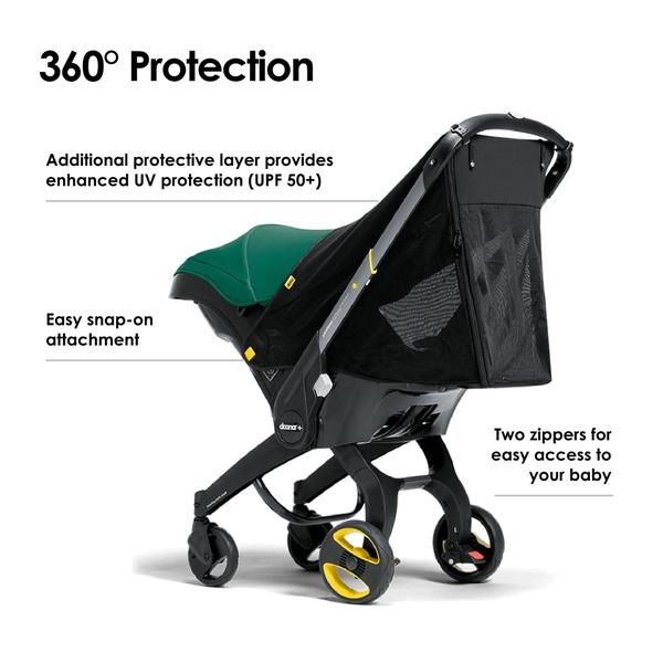 Proteção Doona 360 - Fixação do assento do carro para proteção solar, eólica e bug, feita para assentos de carro Doona Imagem de Proteção Doona 360 - Fixação do assento do carro para proteção solar, eólica e bug, feita para assentos de carro Doona