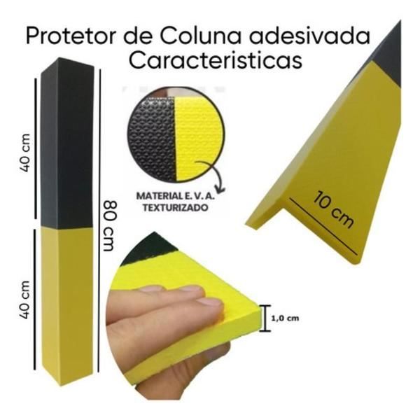 Imagem de Proteção Para Coluna Estacionamento Com Adesivo EVA 10mm Kit 4 Unidades