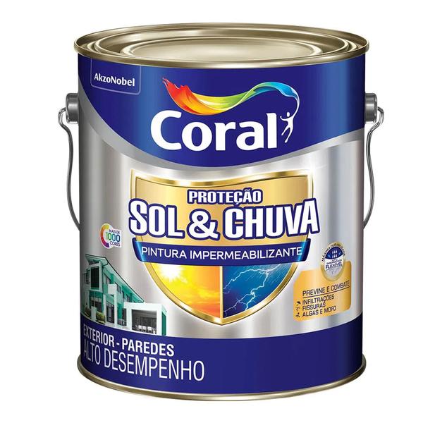 Imagem de Proteção Sol & Chuva Pintura Impermeabilizante 3,6L  Branco - Coral