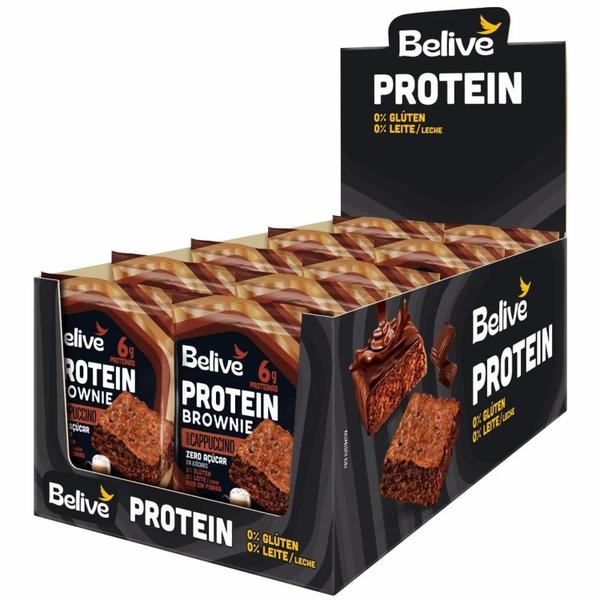Protein Brownie Cappuccino Belive Zero 10X40G Imagem de Protein Brownie Cappuccino Belive Zero 10X40G