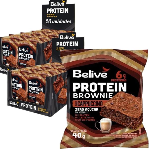 Protein Brownie Cappuccino Belive Zero 40G (20 Unidades) Imagem de Protein Brownie Cappuccino Belive Zero 40G (20 Unidades)