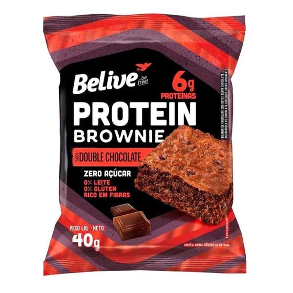 Protein Brownie Double Chocolate Zero Belive 40G (20 Und) Imagem de Protein Brownie Double Chocolate Zero Belive 40G (20 Und)