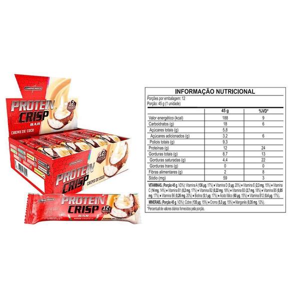 Imagem de Protein Crisp Bar 12 Und Integralmedica - Creme De Coco