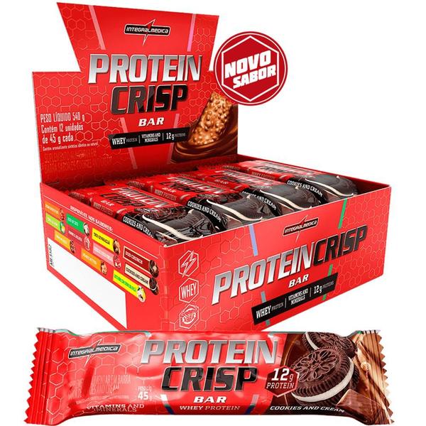 Protein Crisp Bar 12 Unidades Cookies and Cream - Integralmédica Imagem de Protein Crisp Bar 12 Unidades Cookies and Cream - Integralmédica