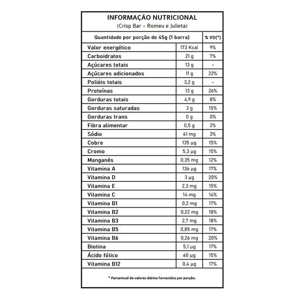 Imagem de Protein Crisp Bar Romeu E Julieta - Integralmédica 12 Un.