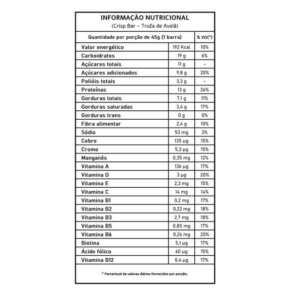 Imagem de Protein Crisp Bar Trufa De Avelã - Integralmédica 12 Un.