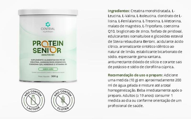 Imagem de Protein Senior Central Nutrition 300g Limão