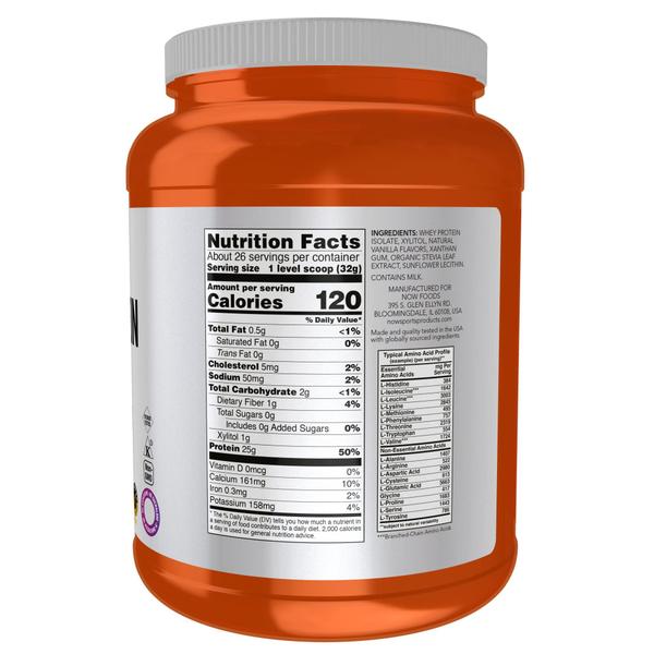 Imagem de Proteína em pó NOW Sports Nutrition Whey Isolate 1,8 kg de baunilha