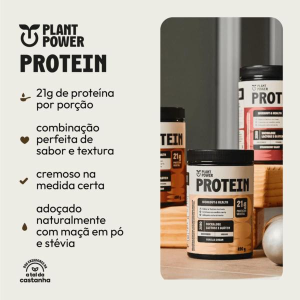Proteína Vegana Morango Plant Power 490g Imagem de Proteína Vegana Morango Plant Power 490g