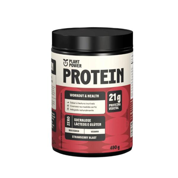 Proteína Vegana Morango Plant Power 490g Imagem de Proteína Vegana Morango Plant Power 490g
