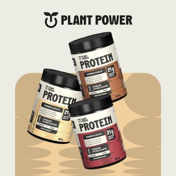 Proteína Vegana Morango Plant Power 490g Imagem de Proteína Vegana Morango Plant Power 490g