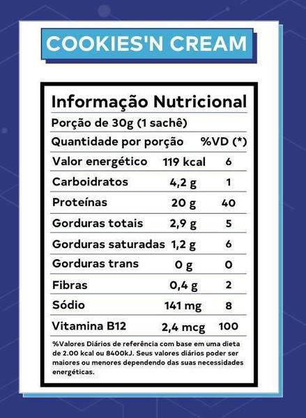 Imagem de Proteína Vegetal Cookies Cream Dose Unica 10X30G - Dobro