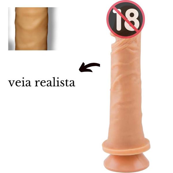 Imagem de Prótese Peniana Realista Com Vibro E Ventosa Vibrador Feminino Ponto G 18 X 4,4 cm - Sexy Fanatsy  Sex Shop Produtos Adultos