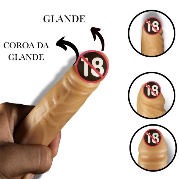 Imagem de Prótese Peniana Realista Com Vibro E Ventosa Vibrador Feminino Ponto G 18 X 4,4 cm - Sexy Fanatsy  Sex Shop Produtos Adultos