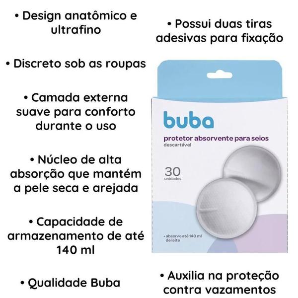 Imagem de Protetor Absorvente Descartavel Para Seios Amamentação Buba