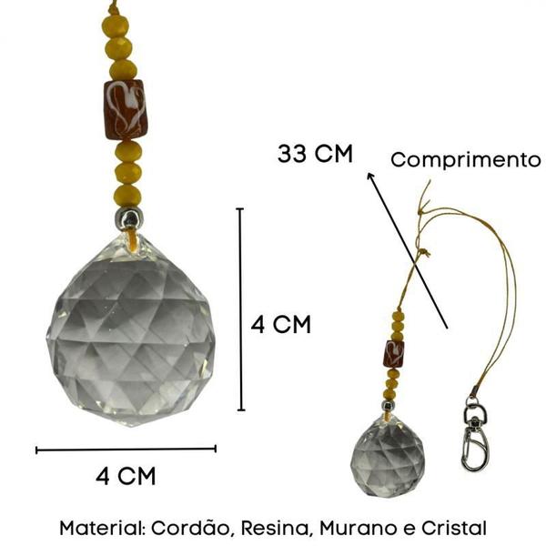 Imagem de Protetor Ambiente Cristal Facetado Oxum Amarelo 40 Mm