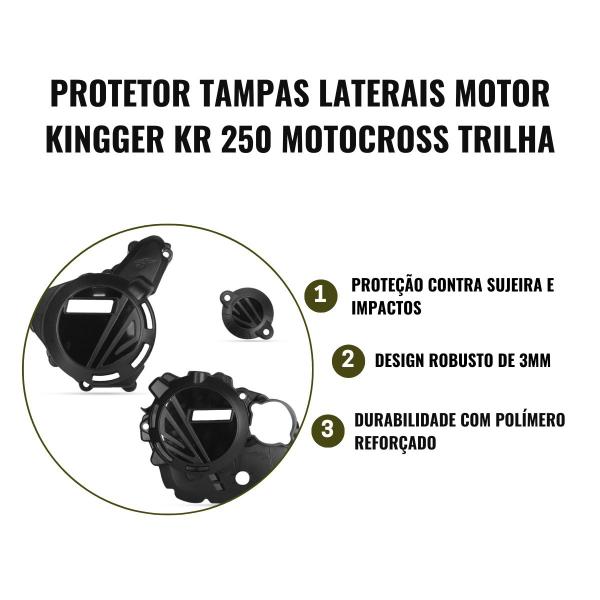 Imagem de Protetor Amx Tampas Laterais Motor Kingger Kr 250 Motocross Trilha