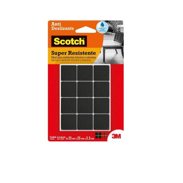 Imagem de Protetor Anti Deslizante Scotch Quadrado M Preto 25X25X3,5Mm