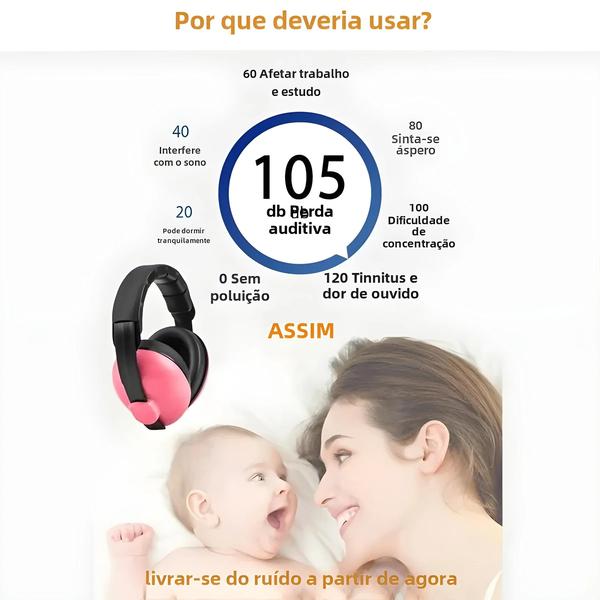 Imagem de Protetor Auricular Anti-Ruído para Bebês - Para Dormir e Reduzir Ruídos