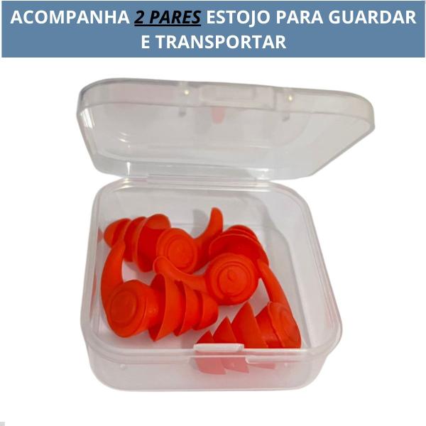 Imagem de Protetor Auricular Ouvido Tampão 2 Par Silicone Abafador Som