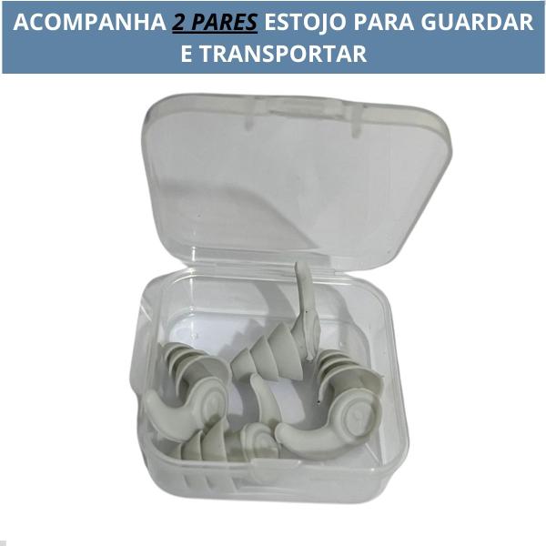 Imagem de Protetor Auricular Ouvido Tampão 2 Par Silicone Abafador Som