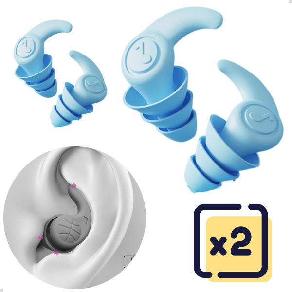 Imagem de Protetor Auricular Ouvido Tampão 2 Par Silicone Abafador Som