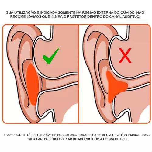 Imagem de Protetor Auricular Silent Kids Silicone Moldável 22dB 6 Pares