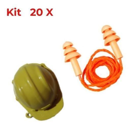 Imagem de Protetor Auricular Silicone Mini Capacete Kit 20