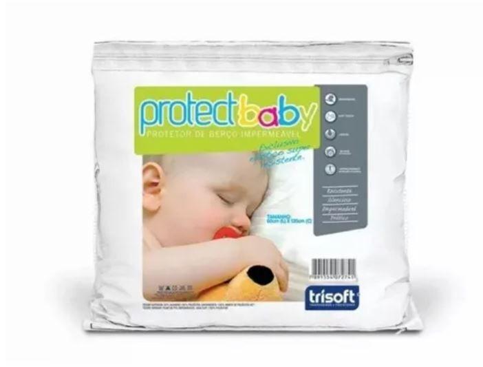 Protetor berço elástico 70x1,30 impermeável berçário toque macio confortável - TRISOFT Imagem de Protetor berço elástico 70x1,30 impermeável berçário toque macio confortável