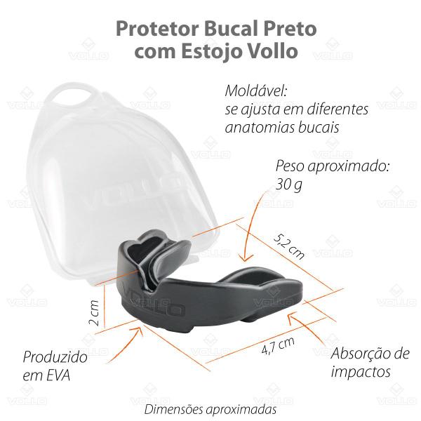 Imagem de Protetor Bucal com Estojo Macio Flexivel Lutas Treinos Competição Unissex Precaução Boca Vollo